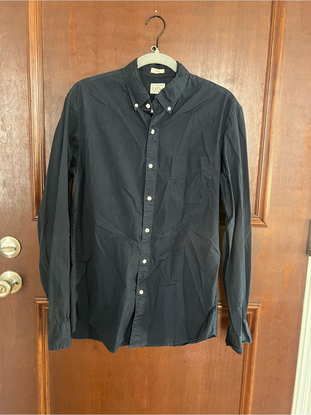 Men's Navy Button-Down Shirt - J Crew Secret Wash Shirting